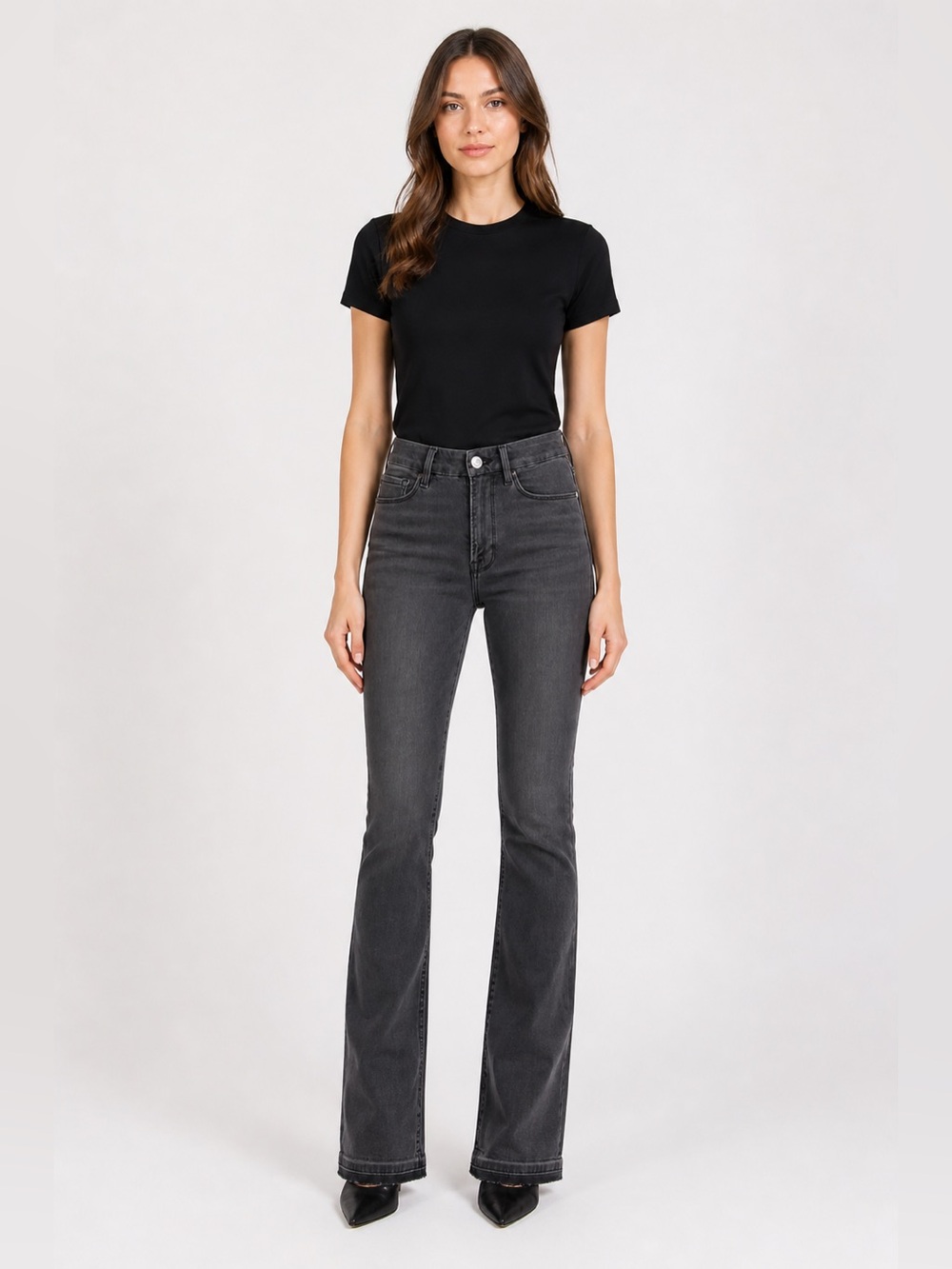 FRAME Le Mini Boot Tundra Gray Bootcut Jeans  27